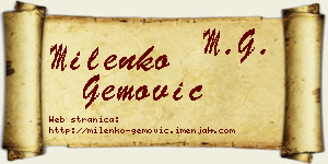 Milenko Gemović vizit kartica